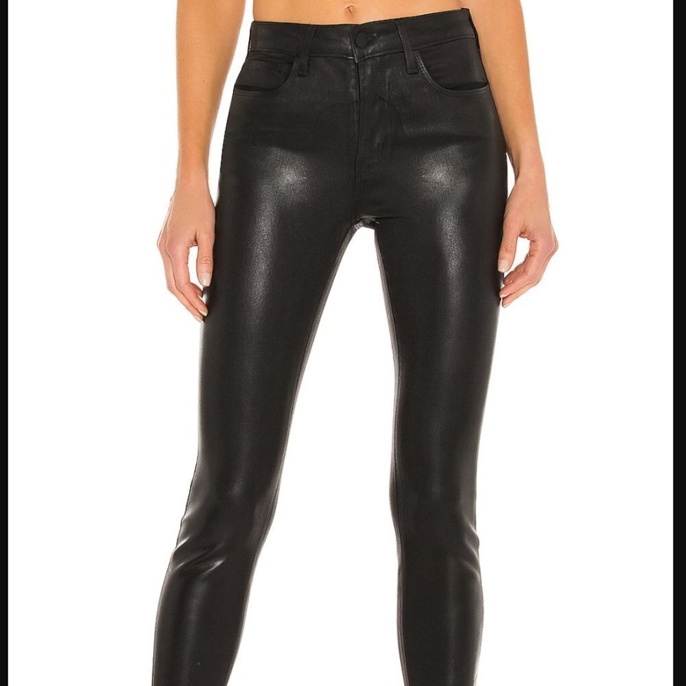 NWOT L'AGENCE Margot High Rise Skinny Black Coated sz 25
